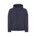 Blouson à capuche coton bleu marine Softshell bouton pression