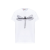T-shirt col rond coton blanc libellule noire