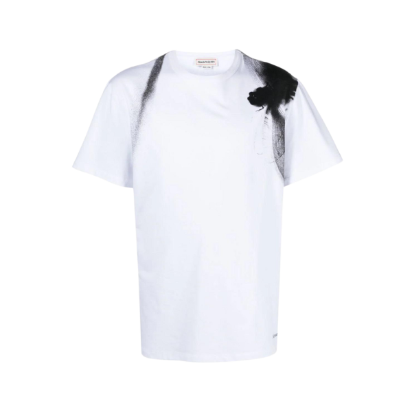 T-shirt ALEXANDER MCQUEEN manche courte coton blanc effet harnais