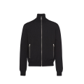 Veste zippée réversible laine nylon noir logo triangle métal