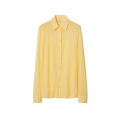 Chemise manche longue col en pointe jersey viscose jaune jonquille