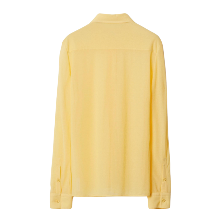 Chemise BURBERRY manche longue col en pointe jersey viscose jaune jonquille