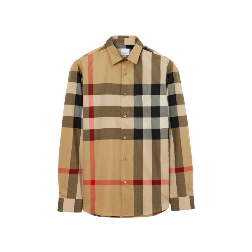 Chemise BURBERRY Summerton coton beige gros check