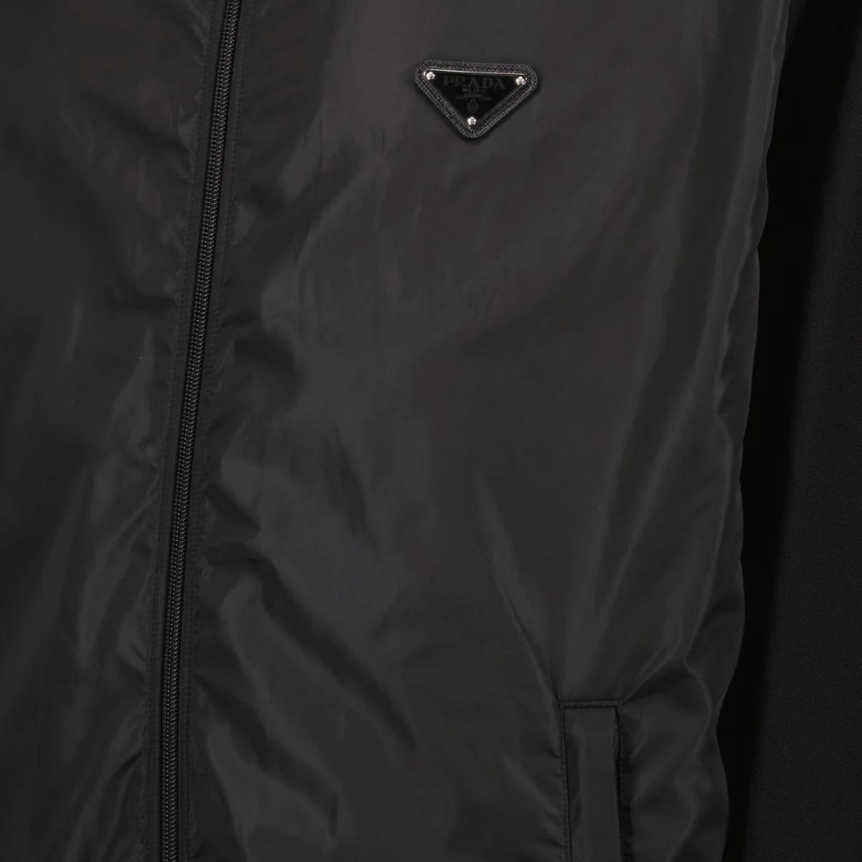 Blouson PRADA Re-nylon Piqué Noir logo triangle émail