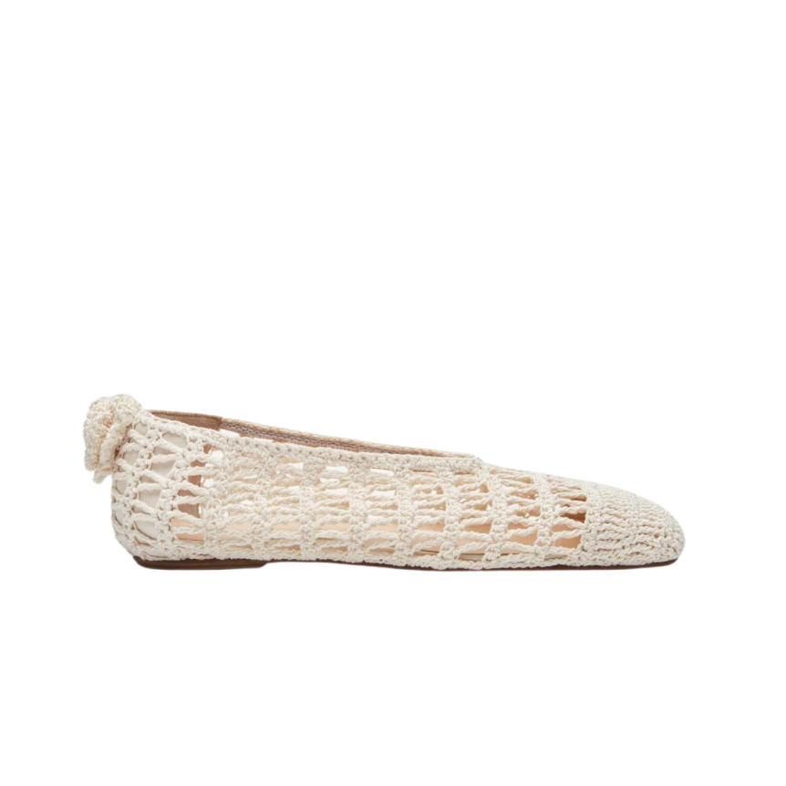 Ballerines MAGDA BUTRYM en coton crochet crème fleur