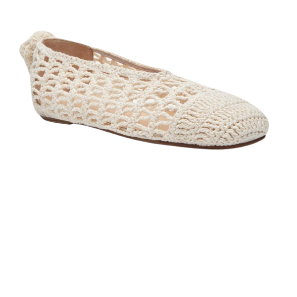 Ballerines MAGDA BUTRYM en coton crochet crème fleur