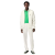 Pantalon de survêtement blanc bande verte