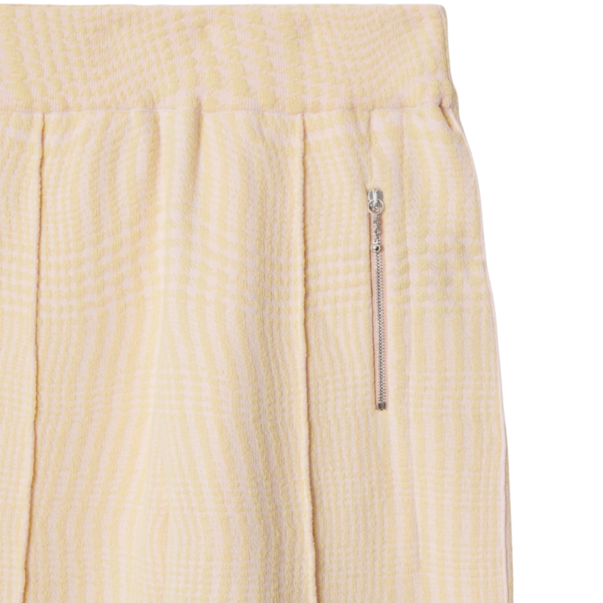 Pantalon en laine mélangée BURBERRY pied-de-poule déformé rose jaune