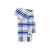 Écharpe en laine blanc à carreaux bleu chevalier franges