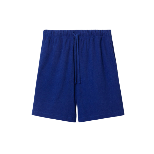 BURBERRY Short en coton éponge bleu roi cavalier blanc poche