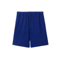 Short en coton éponge bleu roi cavalier blanc poche