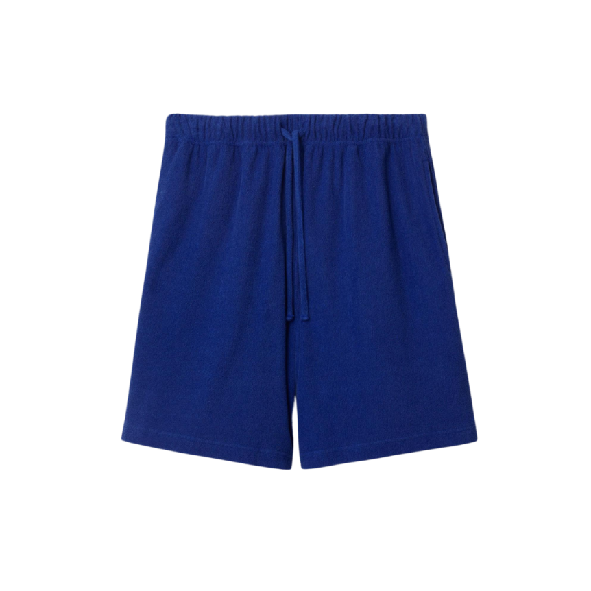 BURBERRY Short en coton éponge bleu roi cavalier blanc poche