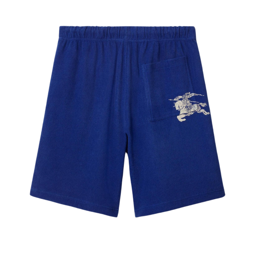 BURBERRY Short en coton éponge bleu roi cavalier blanc poche