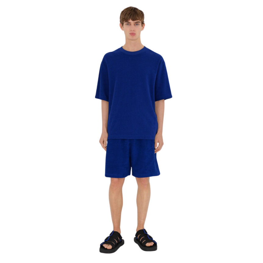 BURBERRY Short en coton éponge bleu roi cavalier blanc poche