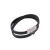 Double bracelet cuir noir double logo triangle métal