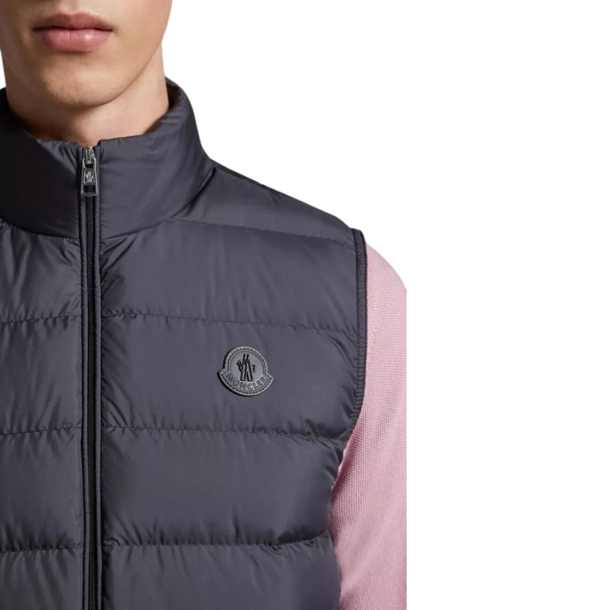 Gilet doudoune fine sans manches MONCLER Lechtal nylon noir