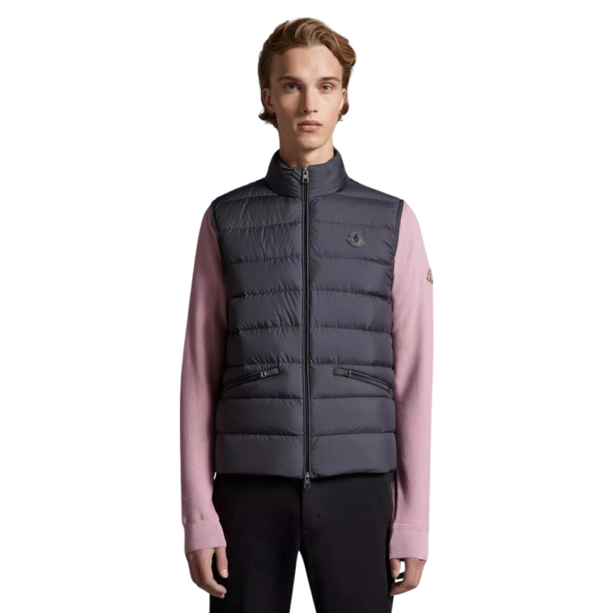Gilet doudoune fine sans manches MONCLER Lechtal nylon noir