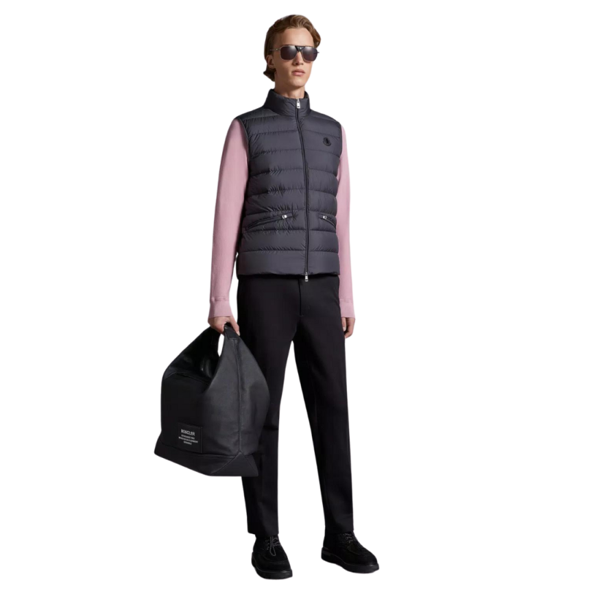 Gilet doudoune fine sans manches MONCLER Lechtal nylon noir