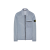Surchemise Econyl nylon gris bleu métal poche zippée