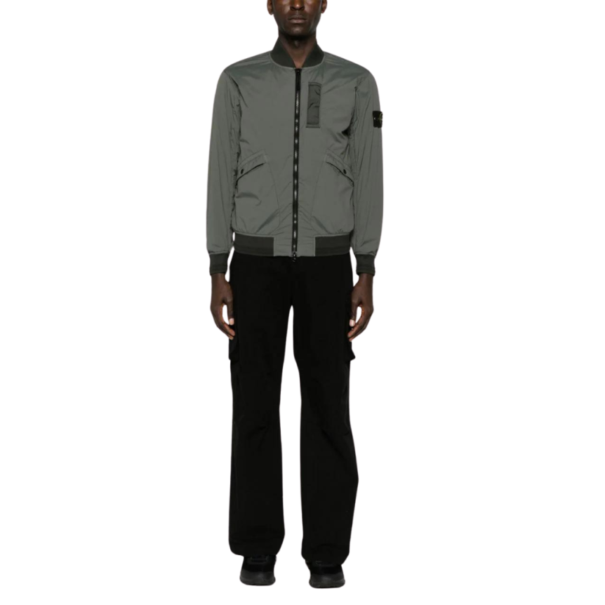Blouson bomber STONE ISLAND nylon kaki patch Compass