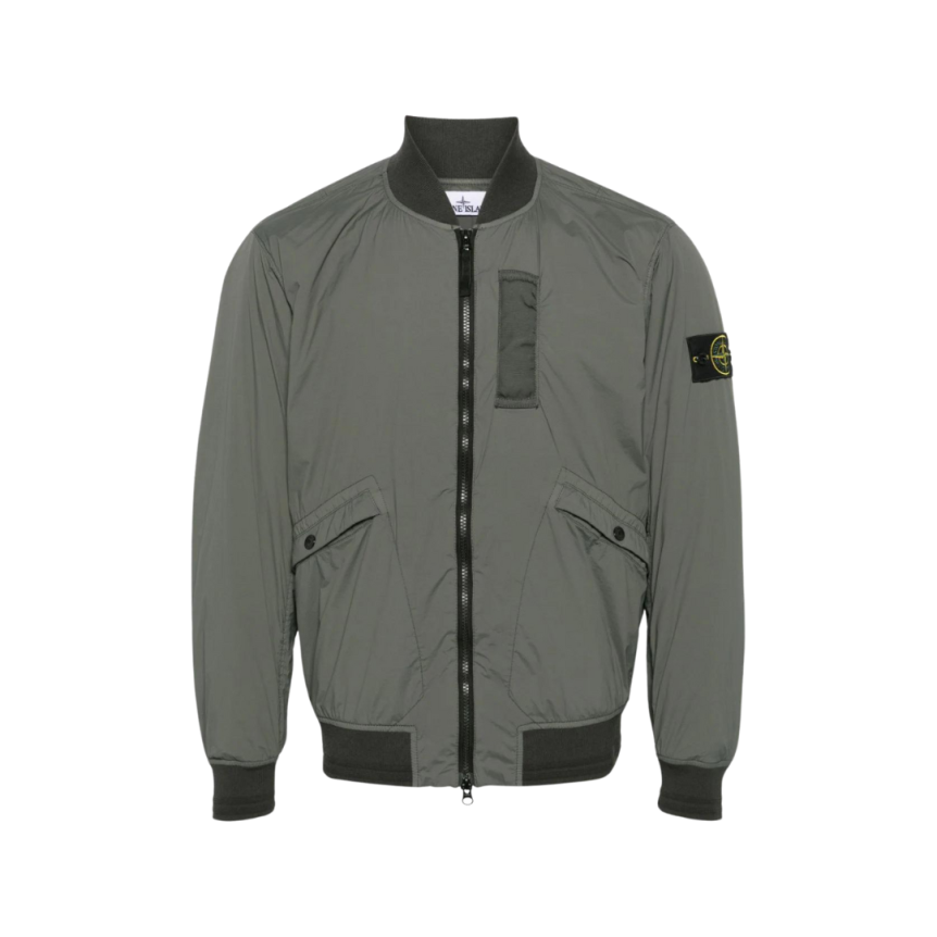 Blouson bomber STONE ISLAND nylon kaki patch Compass