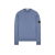 Sweat-shirt ras-du-cou coton bleu jeans flammé