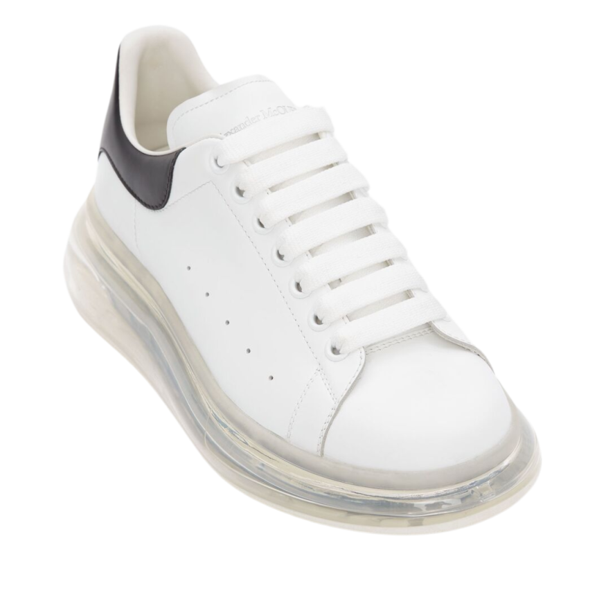 Sneakers ALEXANDER MCQUEEN Oversize cuir blanc talon noir semelle transparente