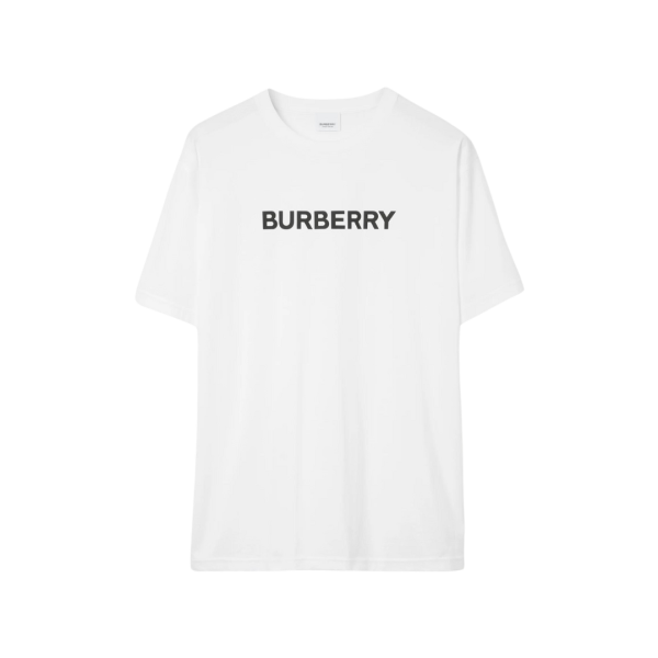 T-shirt BURBERRY Harriston en coton blanc à logo noir