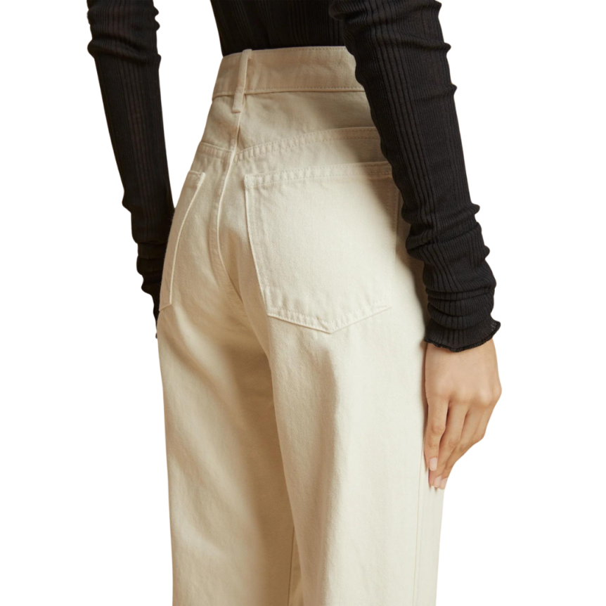 Jeans taille haute KHAITE Abigail droit denim écru