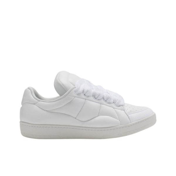 Sneakers baskets LANVIN oversize Curb XL cuir veau blanc