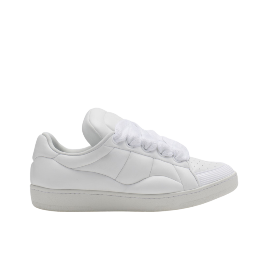 Sneakers baskets LANVIN oversize Curb XL cuir veau blanc