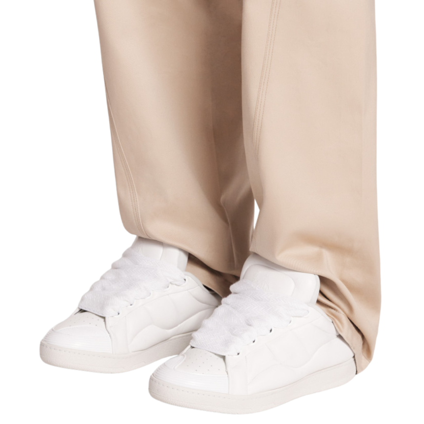 Sneakers baskets LANVIN oversize Curb XL cuir veau blanc