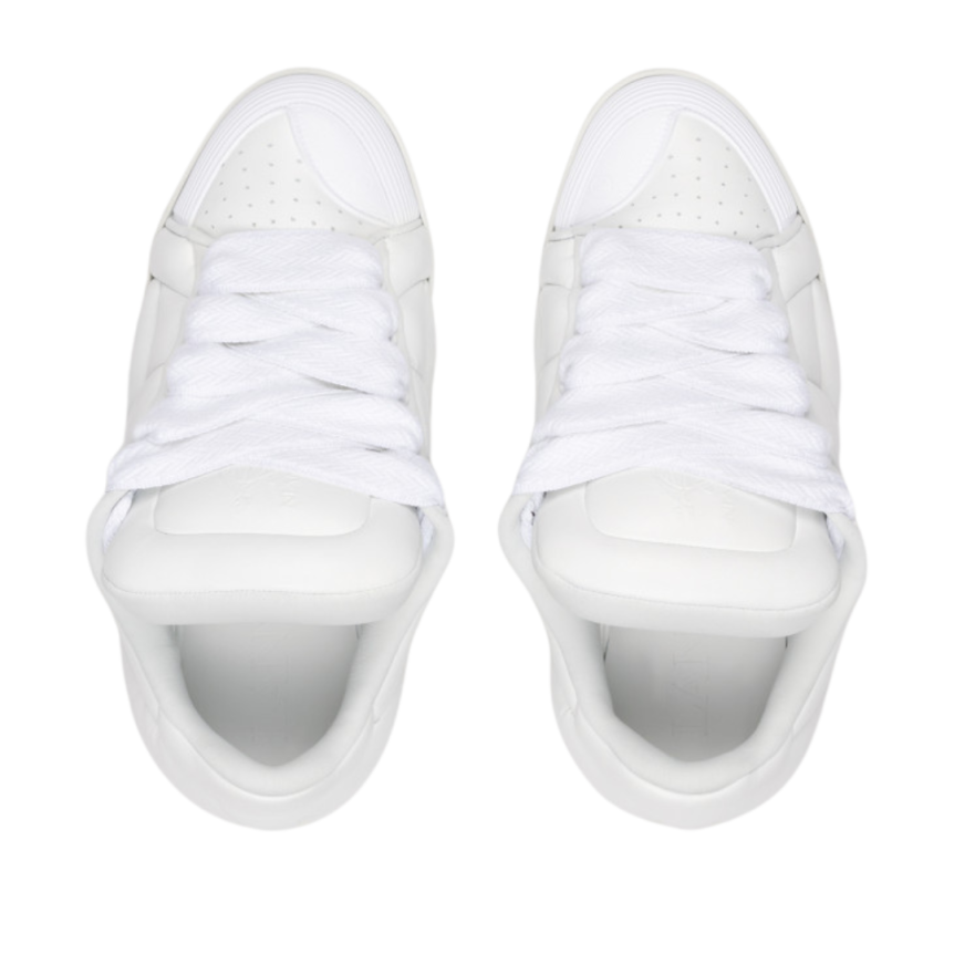 Sneakers baskets LANVIN oversize Curb XL cuir veau blanc