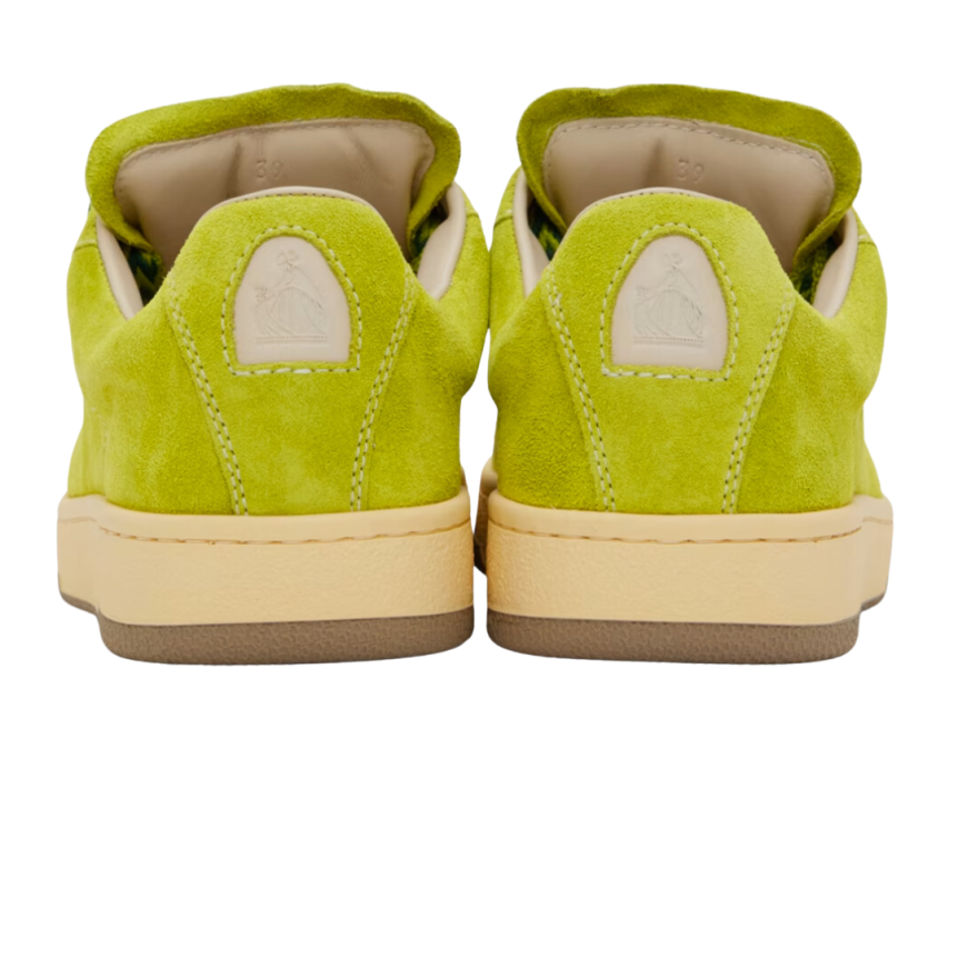 Sneakers baskets LANVIN Curb Lite cuir veau vert Absinthe