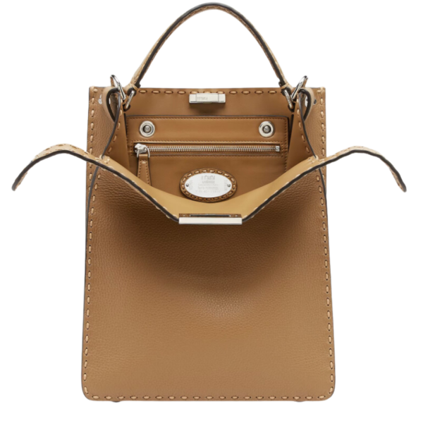 FENDI Peekaboo ISeeU X-Lite Small Sac cuir Selleria beige