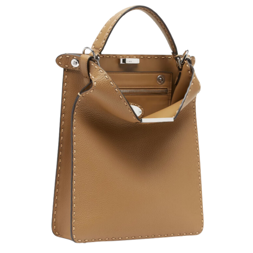 FENDI Peekaboo ISeeU X-Lite Small Sac cuir Selleria beige