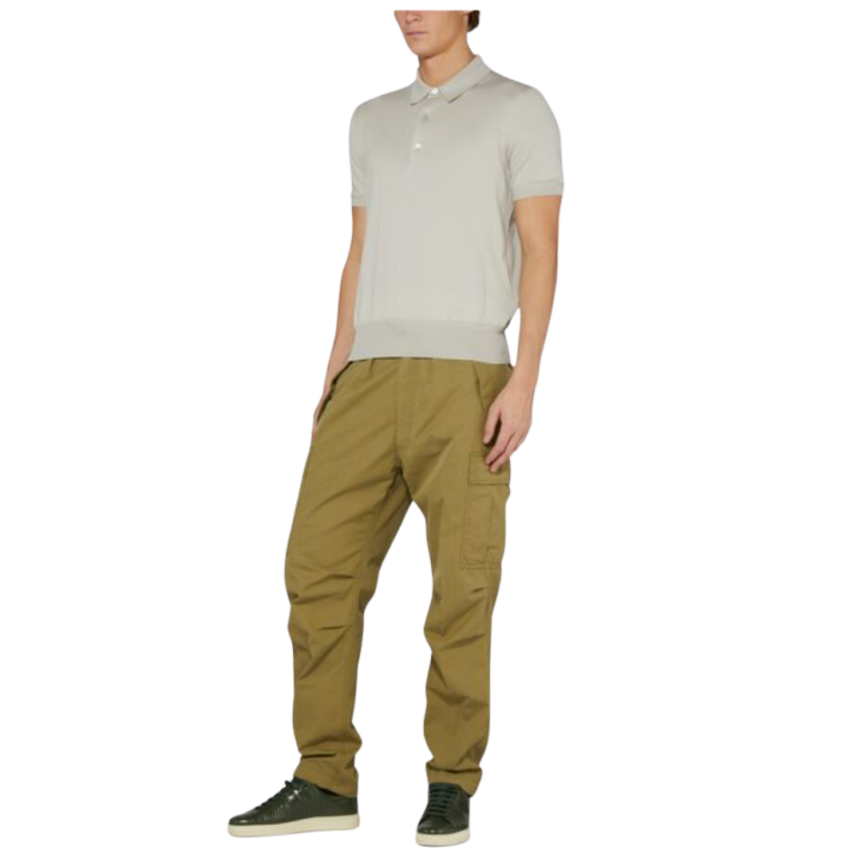 Polo manche courte TOM FORD coton gris pale