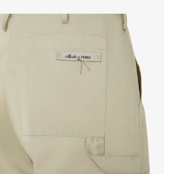 Pantalon FENDI coton enduit beige Made in Fendi