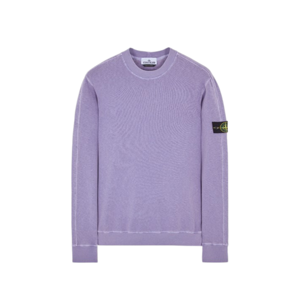 Sweat-shirt ras-du-cou STONE ISLAND coton violet flammé