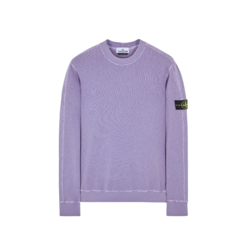 Sweat-shirt ras-du-cou STONE ISLAND coton violet flammé