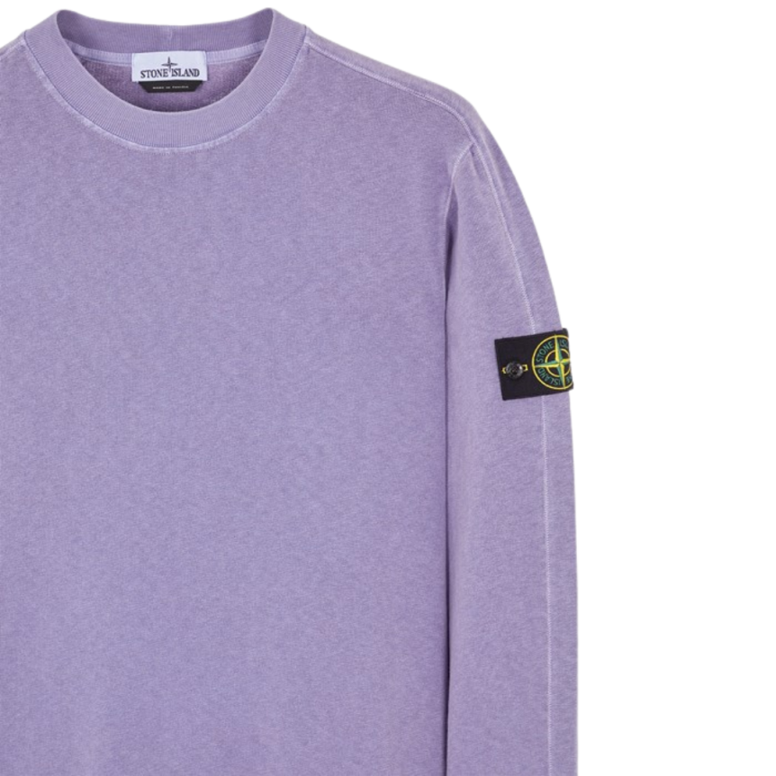 Sweat-shirt ras-du-cou STONE ISLAND coton violet flammé