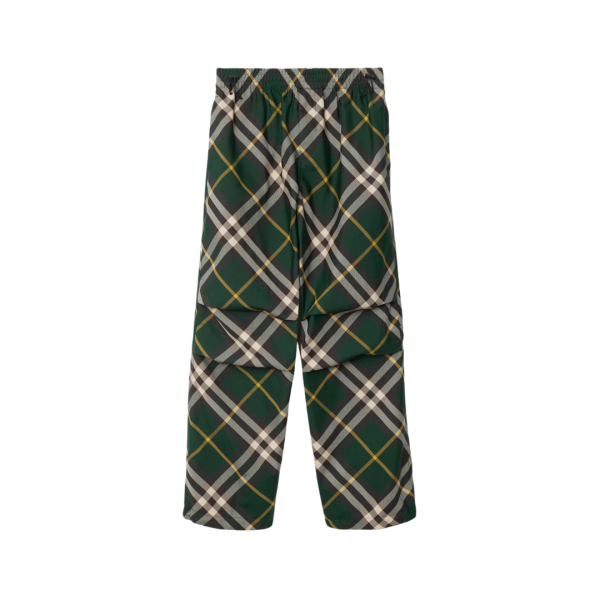 Pantalon à carreaux BURBERRY nylon check vert jaune