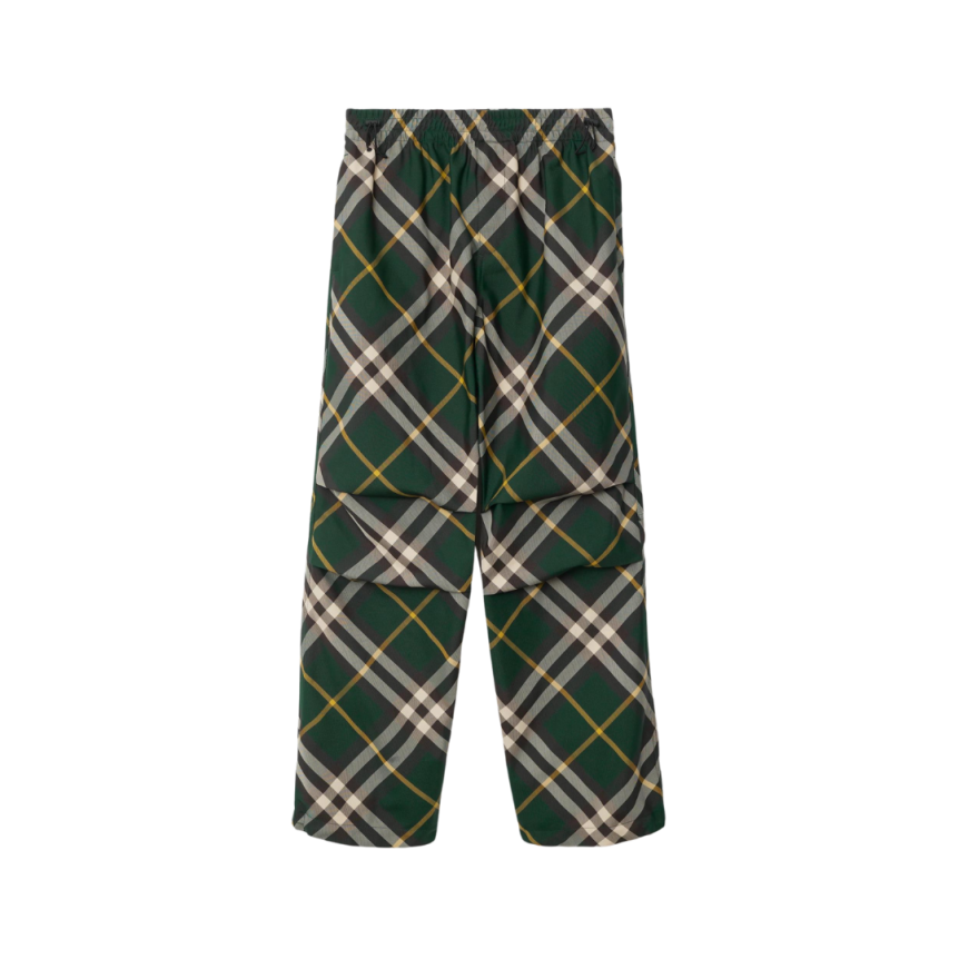 Pantalon à carreaux BURBERRY nylon check vert jaune