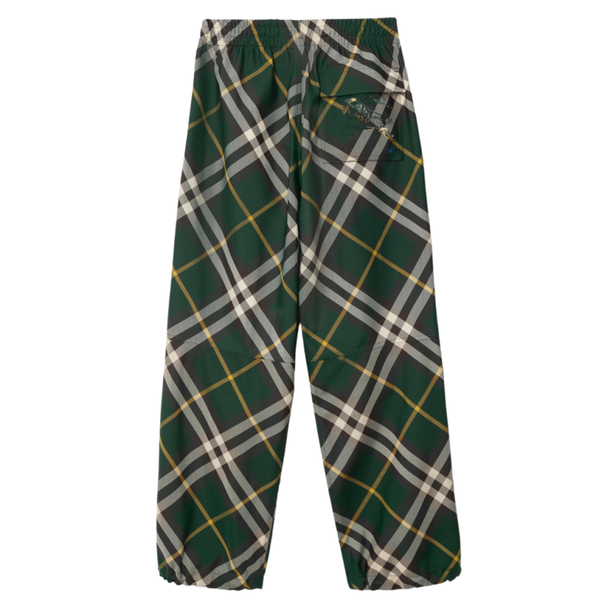 Pantalon à carreaux BURBERRY nylon check vert jaune