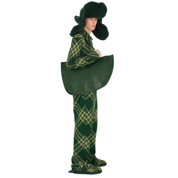 Baskets BURBERRY nylon tricoté check vert jaune