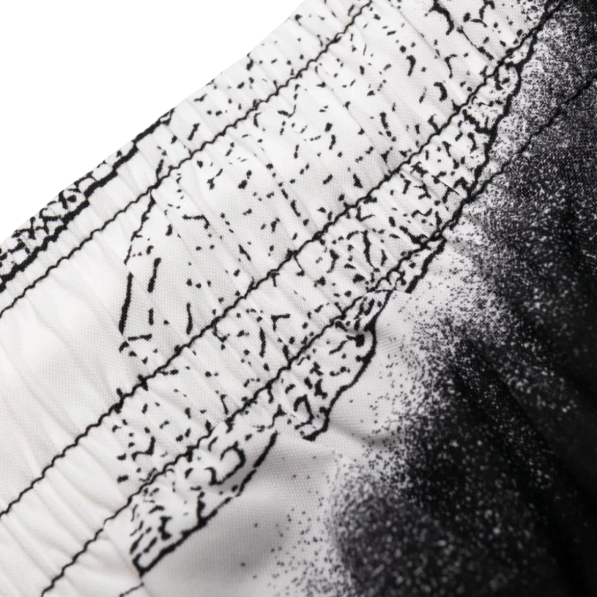 short de bain ALEXANDER MCQUEEN blanc imprimé Dragonfly libellule noire