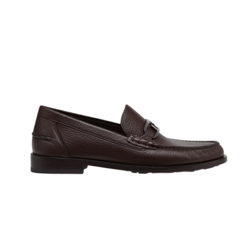 Mocassins FENDI cuir grainé marron Fendi O’Lock