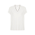 T-shirt manches courtes coton blanc col v perles
