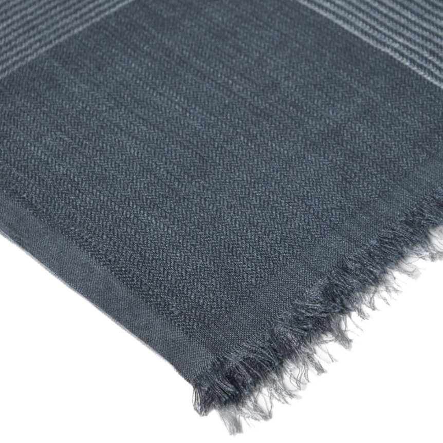 Echarpe en soie mélangée BRUNELLO CUCINELLI à carreaux gris Beluga