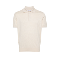 Polo pull manches courtes coton beige clair